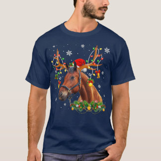 Camiseta Cavalo das Luzes de Natal Xmas