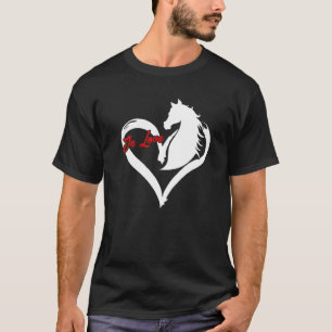 Camiseta Cavalo de Amor Gráfico Amante de Cavalos Cavaleiro