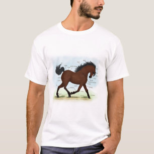 Camiseta Cavalo de Baía com Gráfico de Anatomia do Cavalo B