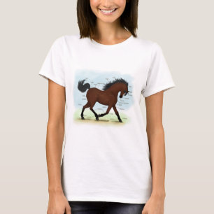 Camiseta Cavalo de Baía com Gráfico de Anatomia do Cavalo B