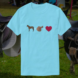 Camiseta Cavalo de baía + sela = Coração | Equestre Cute