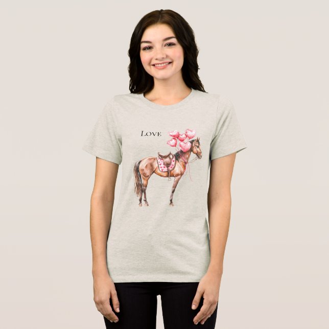 Camiseta Cavalo de Balões Rosa Ocidental (Frente Completa)