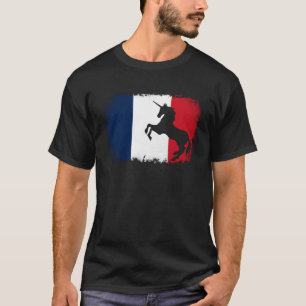Camiseta Cavalo de bandeira da França francesa vintage Unic