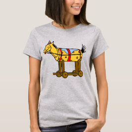 Camiseta Cavalo de Brinquedo com Rodas Vintage Art
