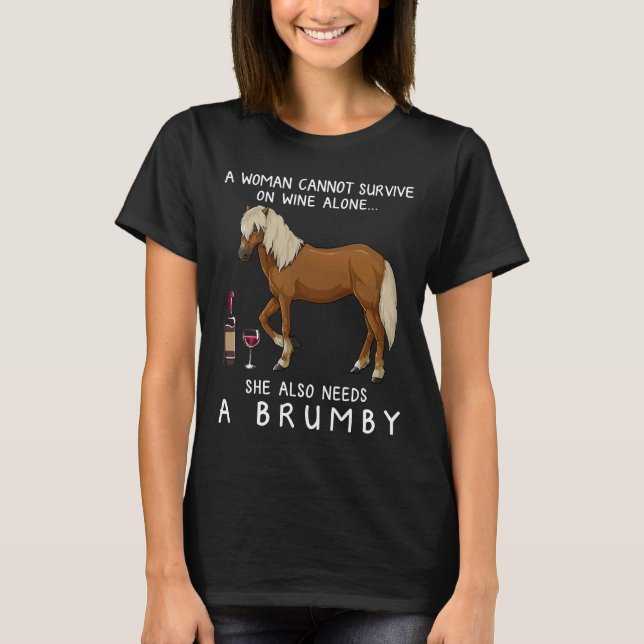 Camiseta Cavalo-De-Brumby E Cavalo-De-Vinho Formados (Frente)