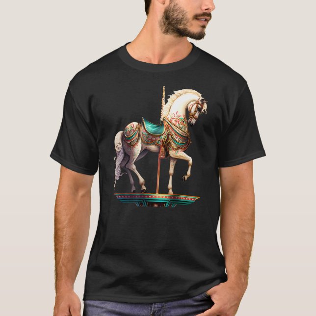 Camiseta Cavalo de Carrossel Branco (Frente)