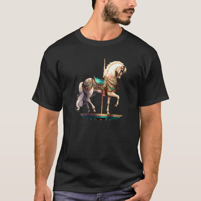 Camiseta Cavalo de Carrossel Branco Premium (Frente)