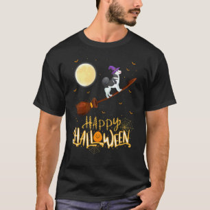 Camiseta Cavalo de Cazaquistão Malamute passeia com Bruxa d