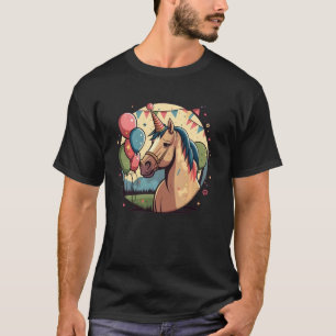 Camiseta Cavalo de Celebração Evento Festa de Aniversário C