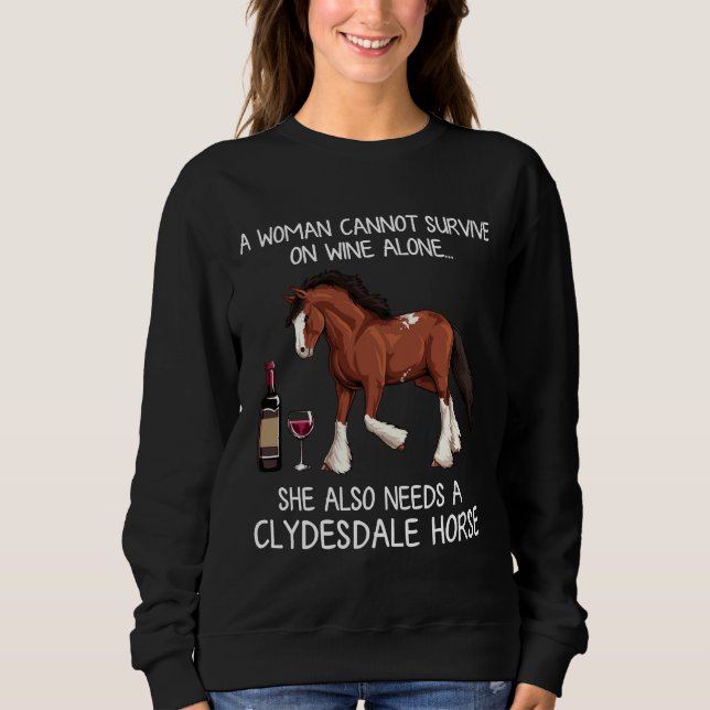 Camiseta Cavalo De Clydesdale E Cavalo De Vinho, Criados (Frente)