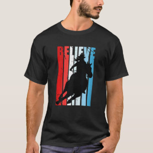 Camiseta Cavalo de Corrida de Barrel, Mulheres, Vermelho Br