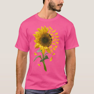 Camiseta Cavalo de Corrida de Girassóis Lindos Flor