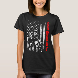 Camiseta Cavalo de Cowboy Mostra Cavalo Cavalo Andando Cava