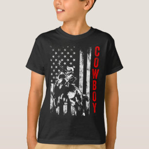 Camiseta Cavalo de Cowboy Mostra Cavalo Cavalo Andando Cava