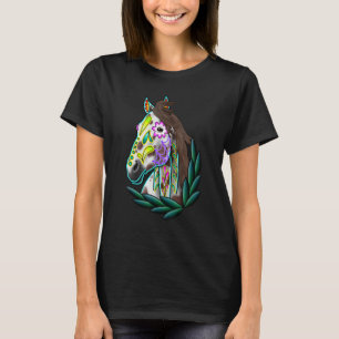 Camiseta Cavalo de Crânio de Açúcar Appaloosa Marrom Dia do