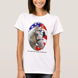 Camiseta Cavalo de esboço de creme americano patriótico