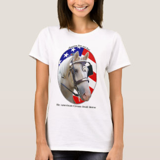 Camiseta Cavalo de esboço de creme americano patriótico