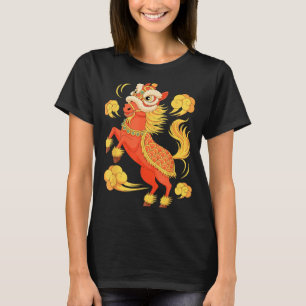 Camiseta Cavalo de Fogo do Ano Lunar Chinês Mínimo