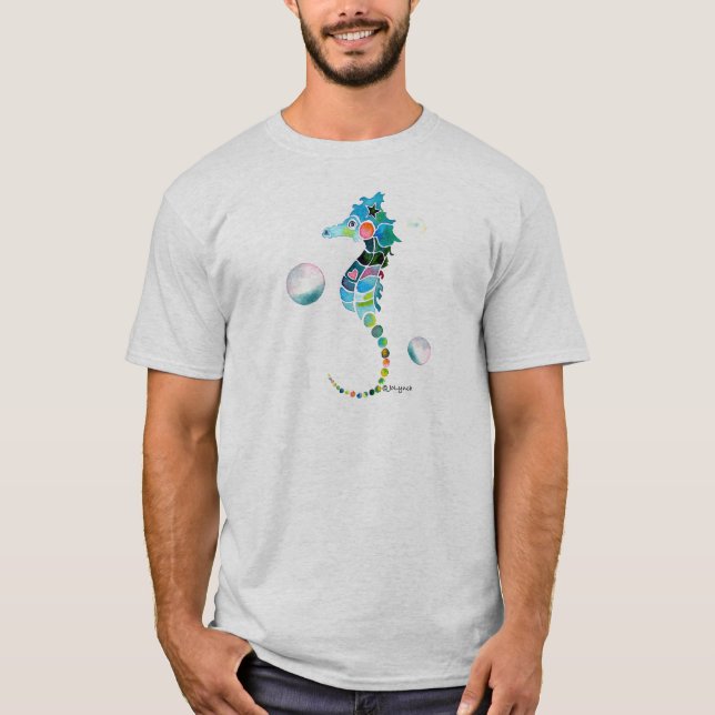 Camiseta Cavalo de mar com bolhas (Frente)