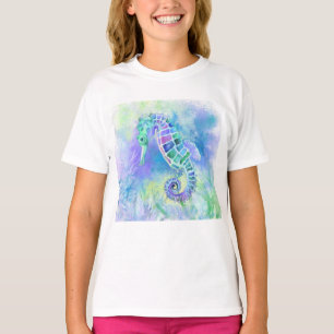 Camiseta Cavalo de mar - Vida submarina maravilhosa - Desen