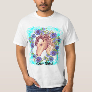Camiseta Cavalo de margarida azul