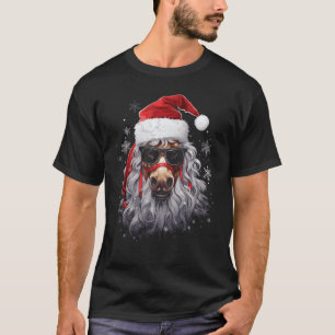 Camiseta Cavalo De Natal Chapéu Do Papai Noel Óculos De Zeb