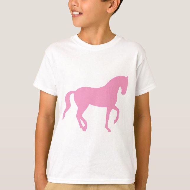 Camiseta Cavalo de Piaffe (rosa) (Frente)