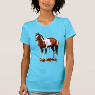 Camiseta Cavalo de Pintura Molhado a Derrubar a Baía Casta