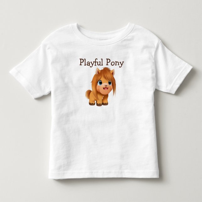Camiseta Cavalo de Pôneo Bravo Adorável (Frente)