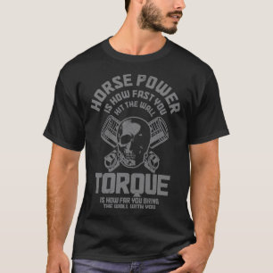 Camiseta Cavalo de potência de motocicleta e torque vintage