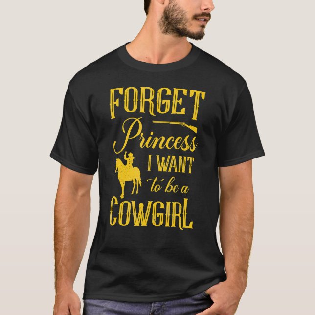 Camiseta Cavalo De Rodeio Ocidental Esqueça A Princesa Eu Q (Frente)