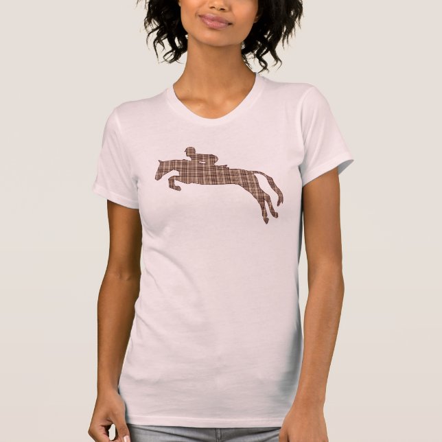 Camiseta Cavalo de salto da xadrez da ligação em ponte do (Frente)