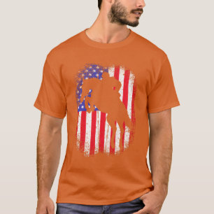 Camiseta Cavalo de Salto Equestre Bandeira Americana menino