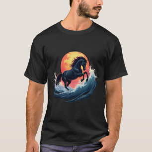 Camiseta Cavalo de Tempestade no Sunset - Arte Abstrato