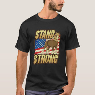 Camiseta Cavalo de Tração Meme Com Design de Bandeira Ameri