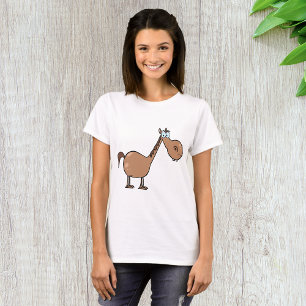 Camiseta Cavalo Derpy Engraçado Garanhão Marrom Besta