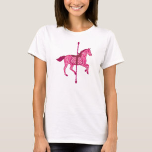 Camiseta Cavalo do carrossel - rosa do fúcsia