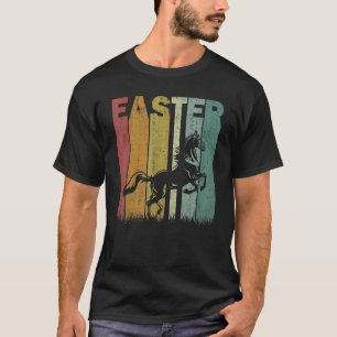 Camiseta Cavalo do Dia de Páscoa Gráfico Retro Engraçado Fa