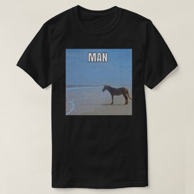 Camiseta Cavalo do Homem por Ocean Memory Sticker (Frente do Design)