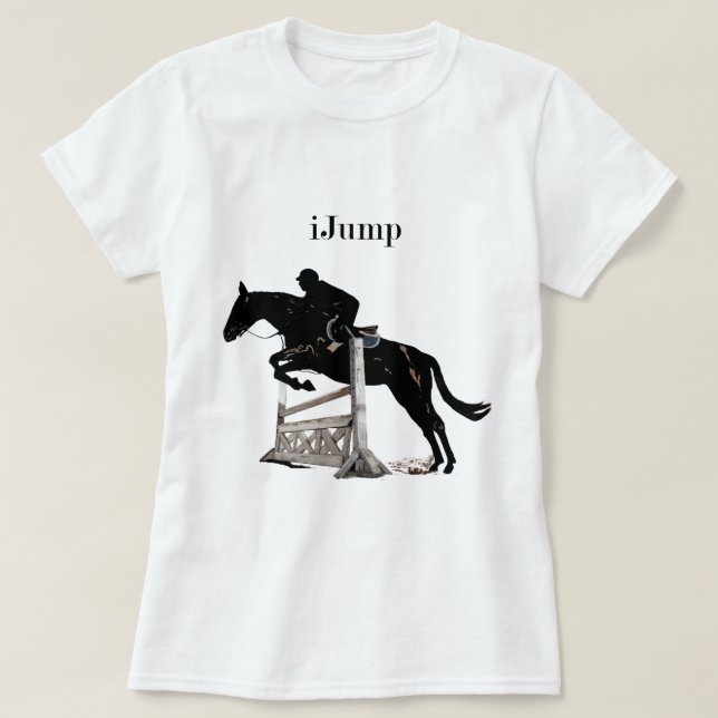 Camiseta Cavalo do iJump do divertimento (Frente do Design)