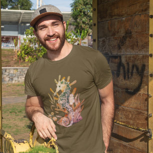 Camiseta Cavalo Do Mar Com Buquê De Folhas Do Mar