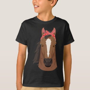 Camiseta Cavalo do trevo Vestindo o cavalo de Bandana