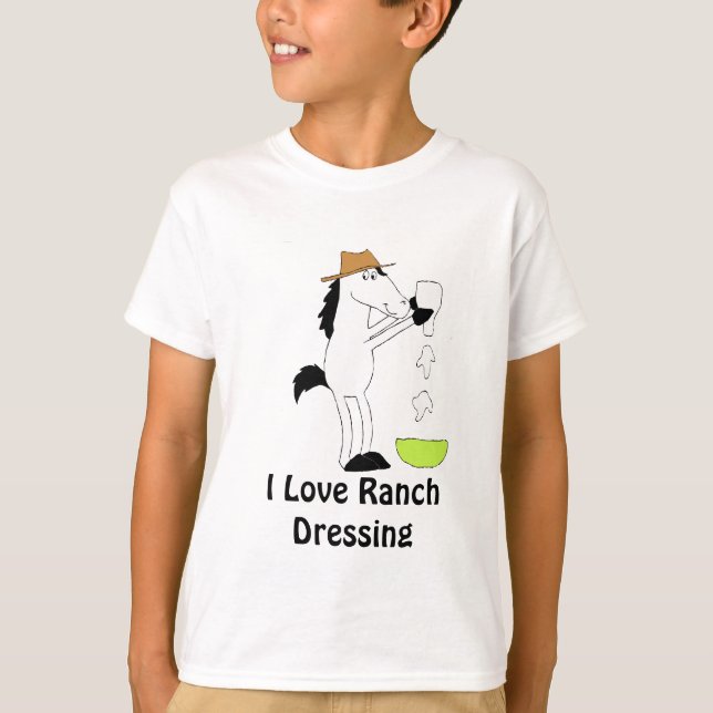 Camiseta Cavalo dos desenhos animados com molho do rancho (Frente)