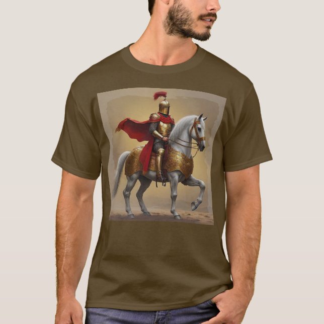 Camiseta Cavalo e Cavalo Medievais (Frente)