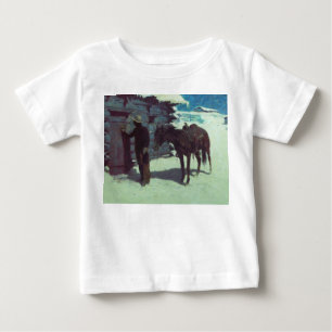 Camiseta Cavalo e Cowboy Neve de Inverno