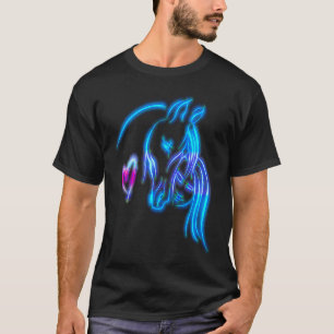 Camiseta Cavalo e Garota para Mulheres Adolescentes Cavalos
