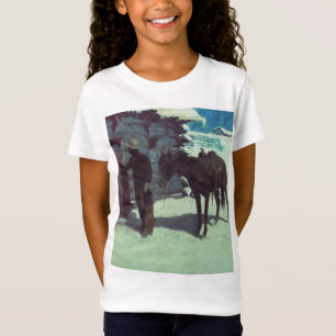 Camiseta Cavalo e vaqueiro de inverno neve