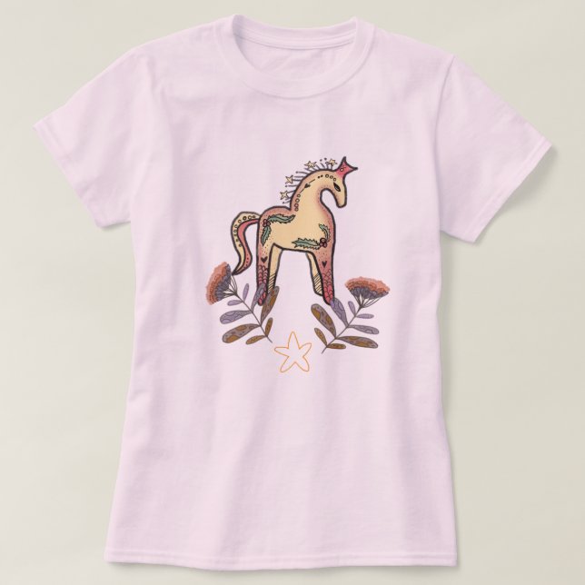 Camiseta Cavalo elegante de Natal  (Frente do Design)