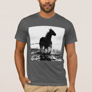 Camiseta Cavalo em Execução de Pop de Arte Moderna Elegante