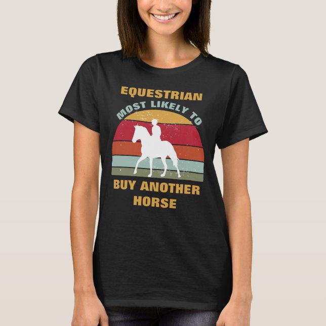 Camiseta Cavalo Engraçado, Cota de Dizer, Equestre (Frente)